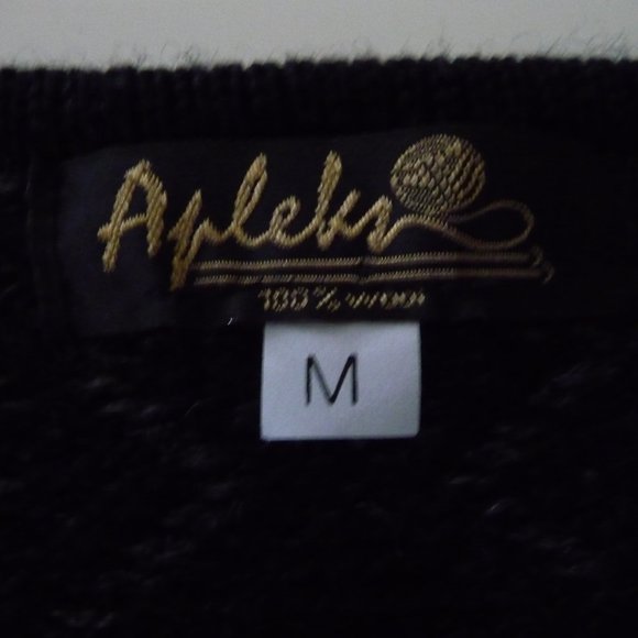 APLEKS NORWEGIAN  NEW GREY/BLACK CARDIGAN FRONT ZIP NORDIC 100% WOOL GORGEOUS M - Picture 5 of 7